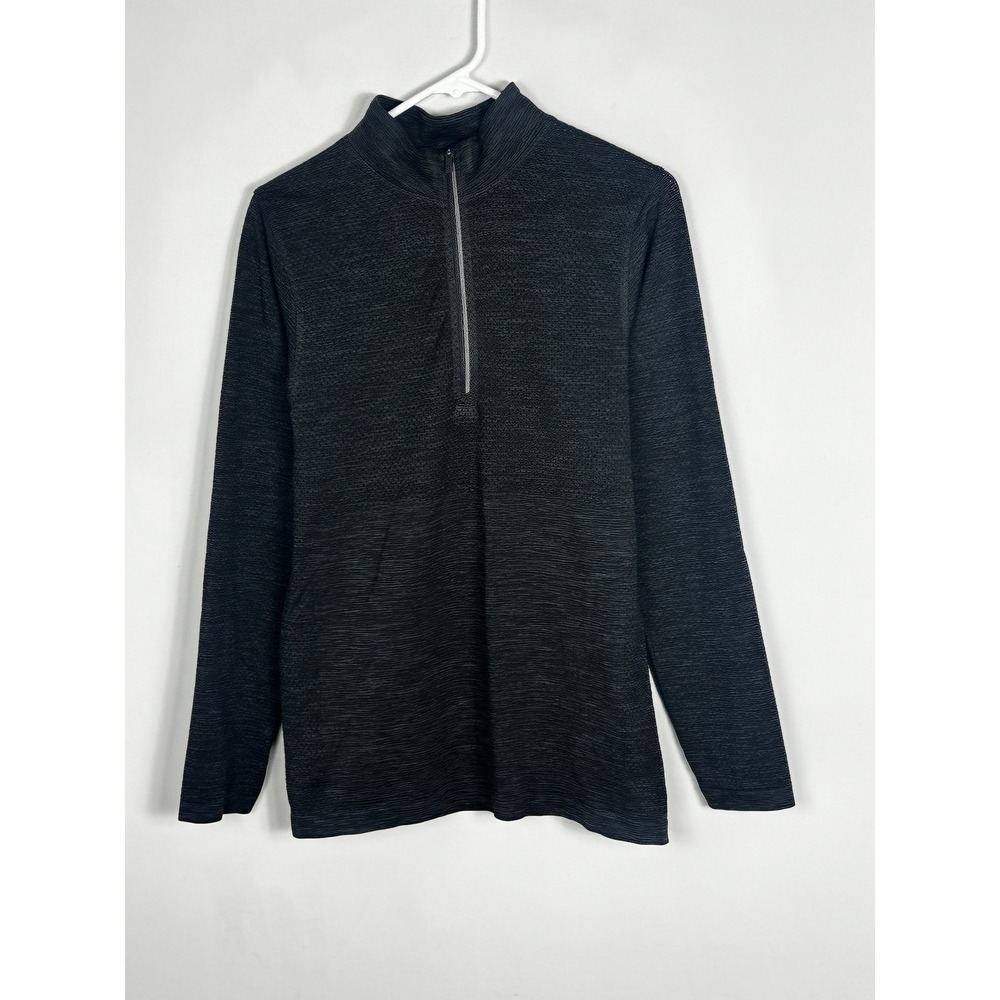Lululemon Mens Metal Vent Tech Half Zip Black Long Sleeve Run Reflective Small - Picture 12 of 13